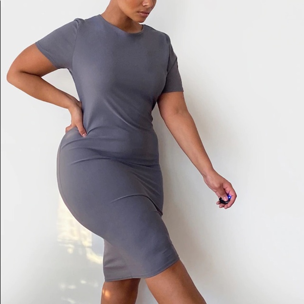 Plus size Gray midi dress